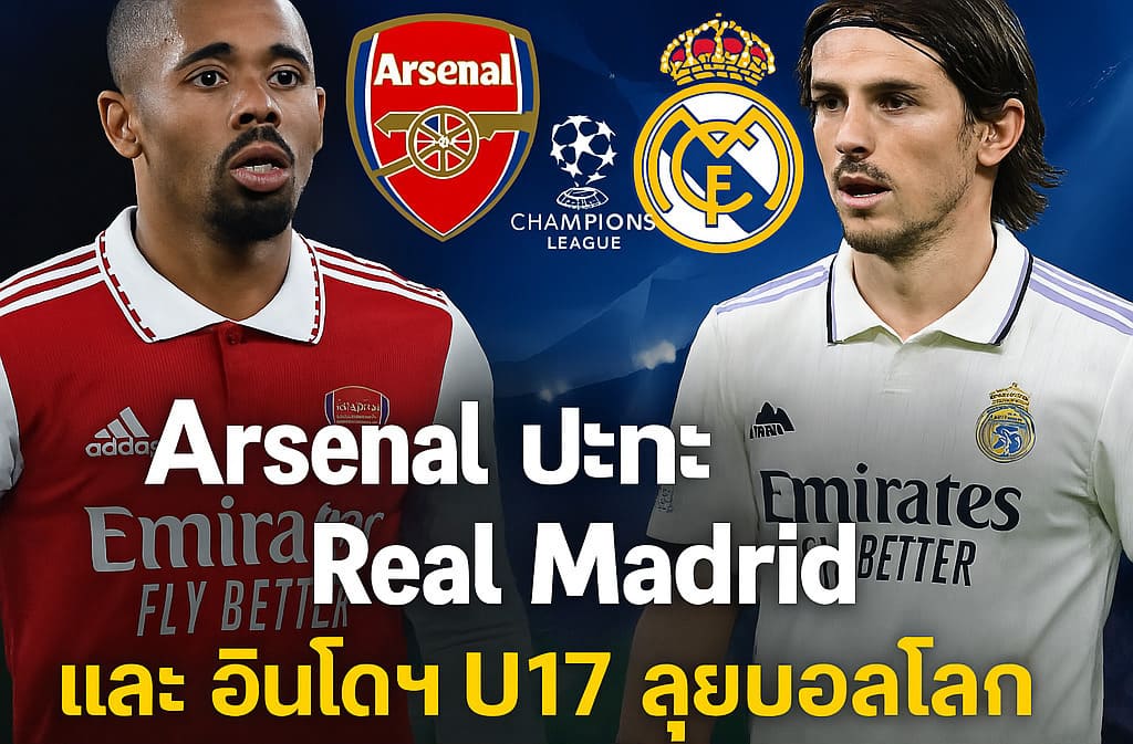 Arsenal ปะทะ Real Madrid และ อินโดฯ U17 ลุยบอลโลก